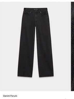 Denim Forum Farrah Hi-Rise Wide Black Jeans